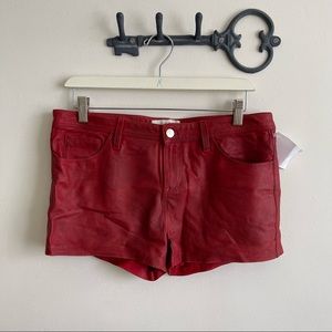 IRO red lamb leather shorts size 38 (6 US)